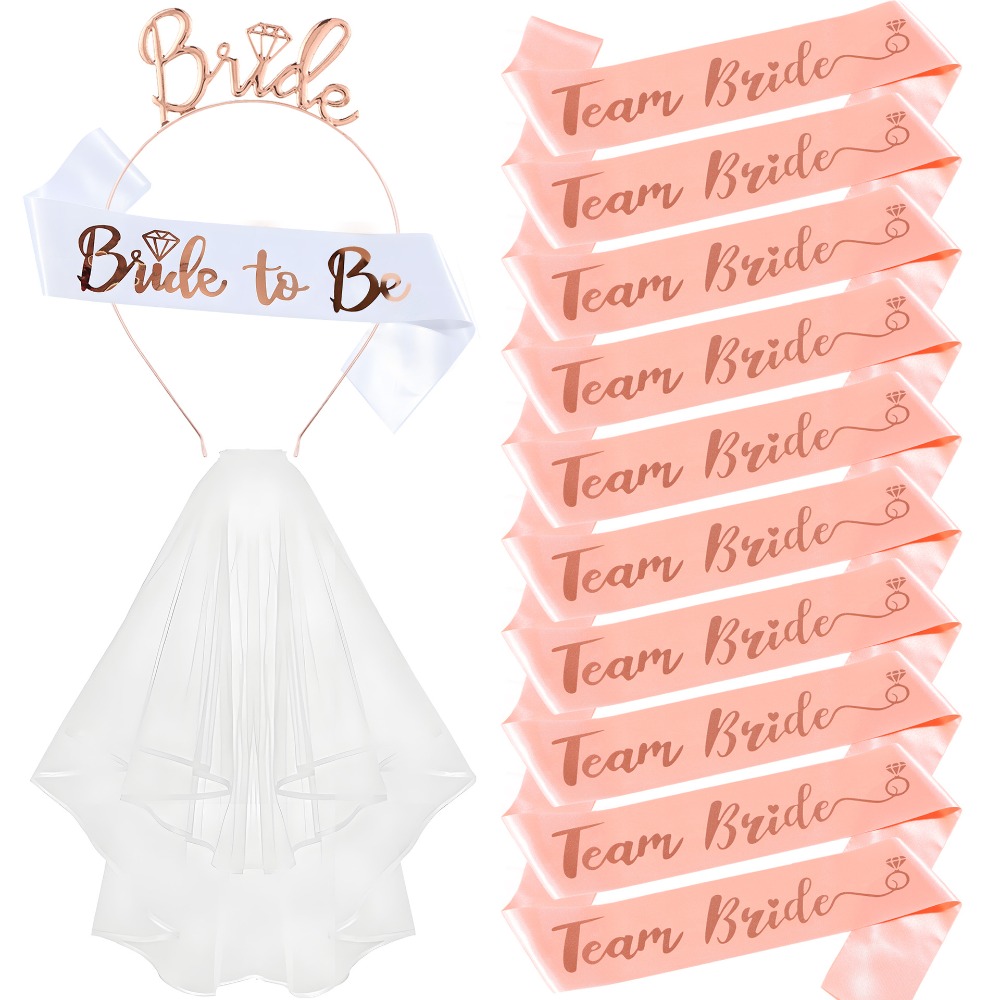 Bride Tribe Sash - Conjunto de 13 peças de suprimentos