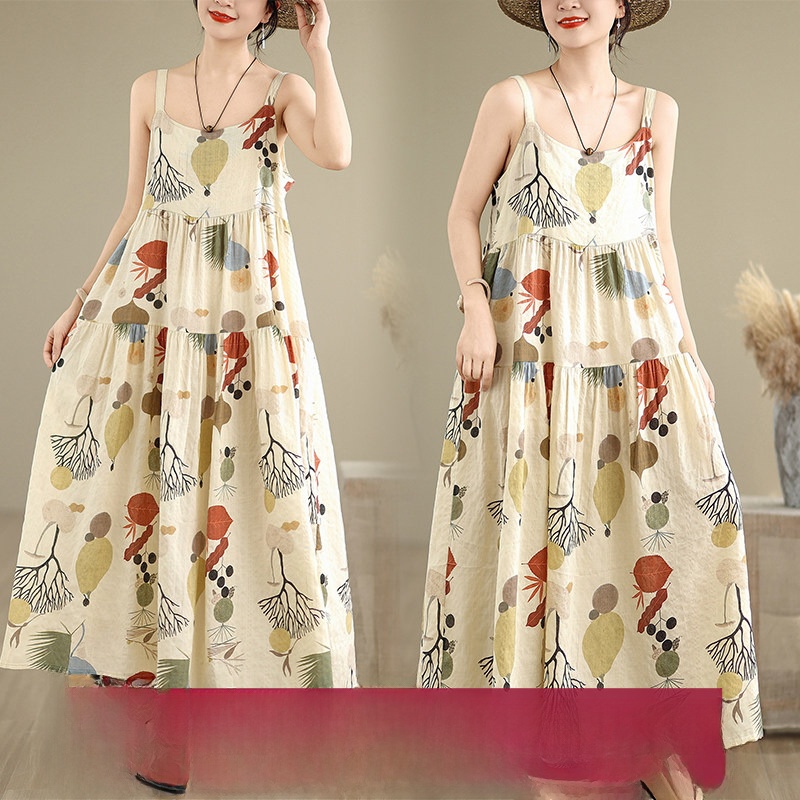 Good Floral & Wedding Decor Supply - Vestido Maxi Floral de Algodão e