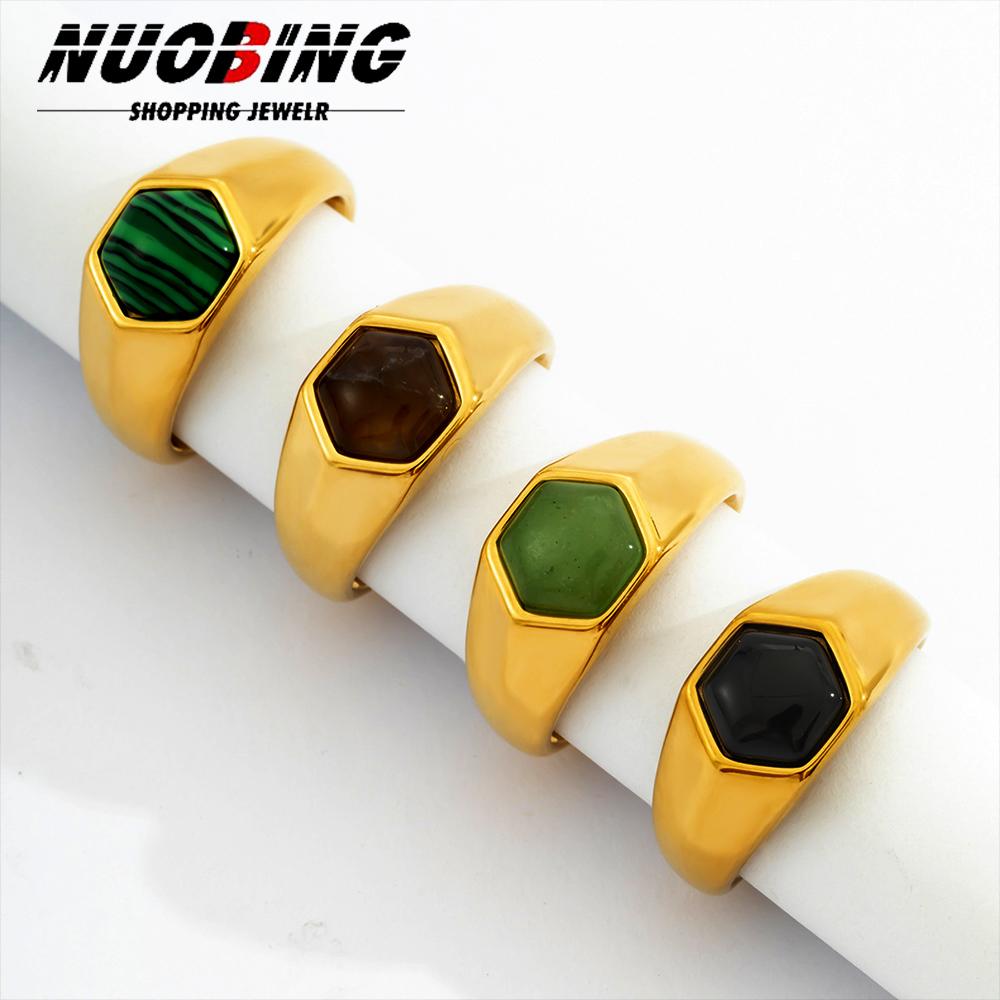Wedding Z - Anel hexagonal brilhante de zircônia cúbica,