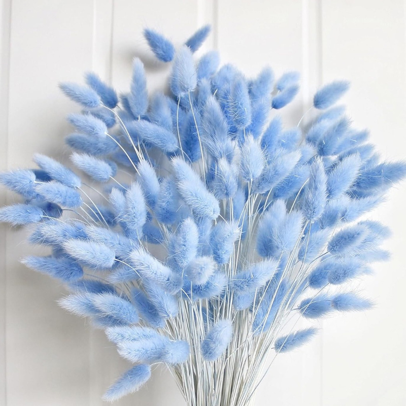 Flower Girl Basket - 100 pçs azul lebre-cauda grama coelho