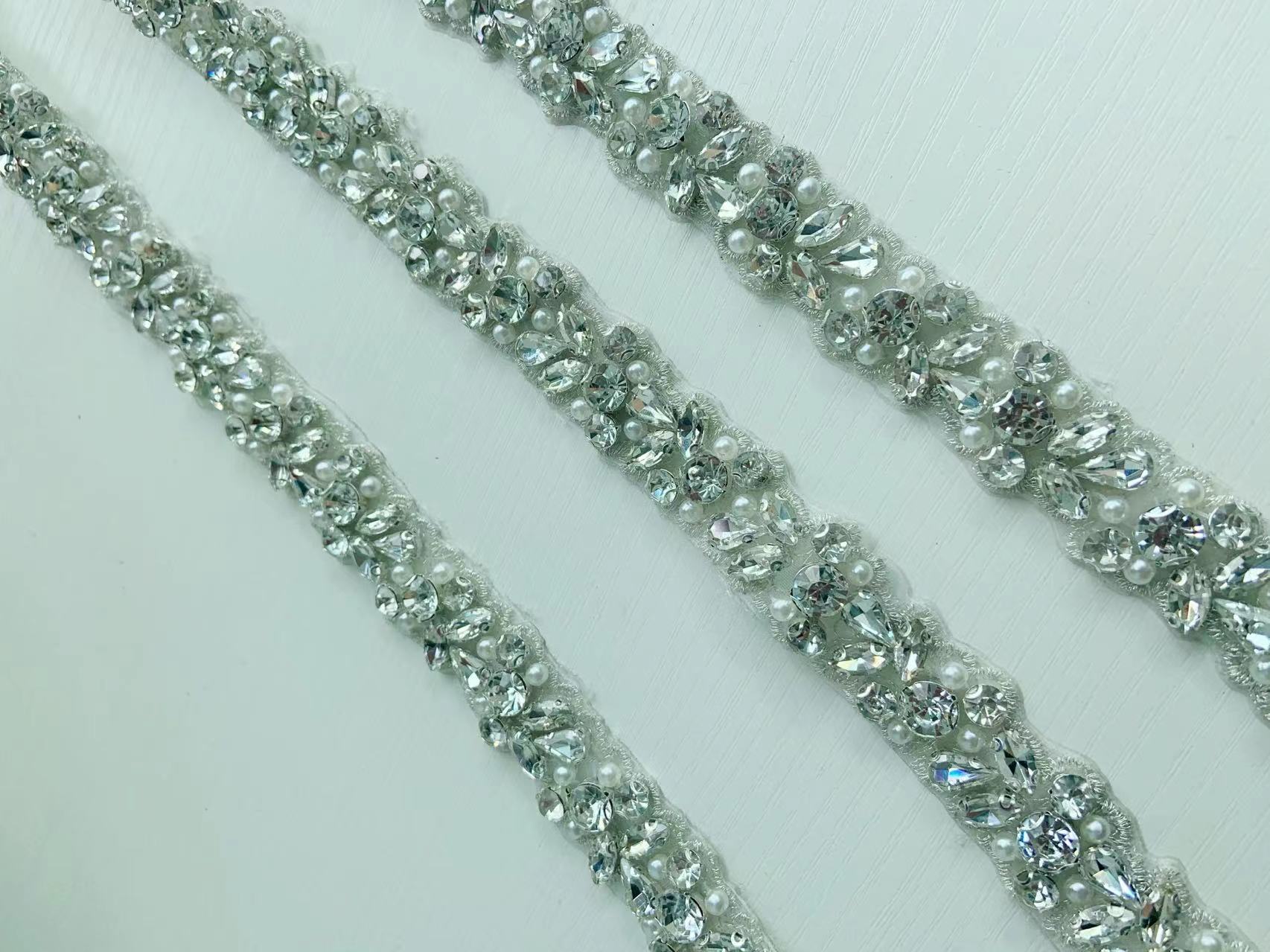 1 jarda/5 jardas prata cristal - Bridal Sash Ribbon avaliação e preço