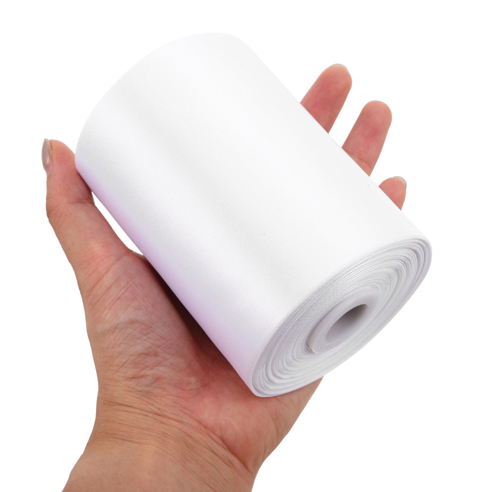 1 Rolo de Fita de Cetim Branca - Bridal Sash Ribbon avaliação e preço