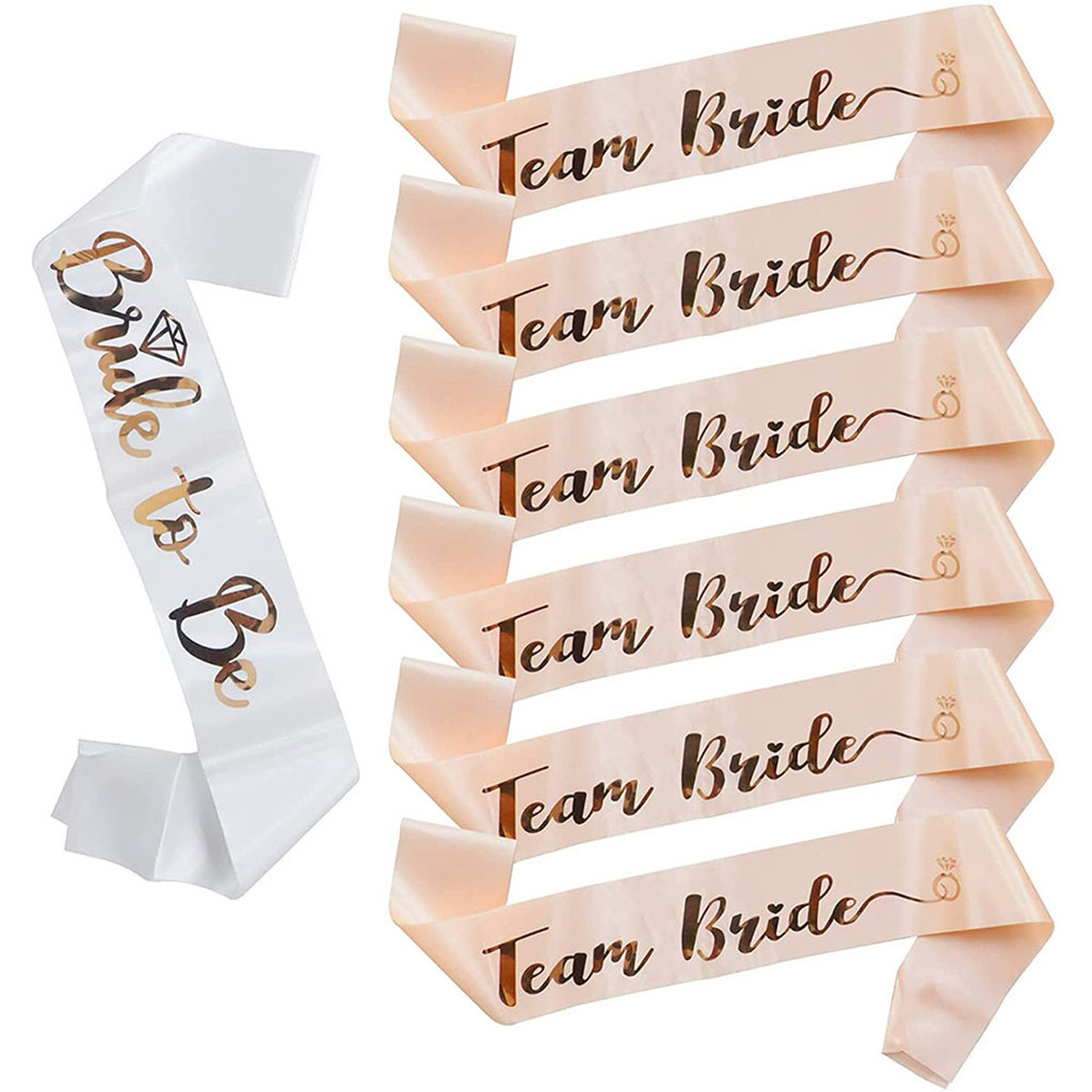 1 conjunto de ouro rosa equipe - Bride Tribe Sash avaliação e preço