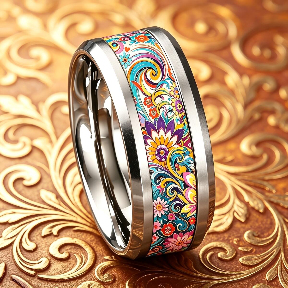 Anel floral mandala colorido b - Wedding Sutra avaliação e preço