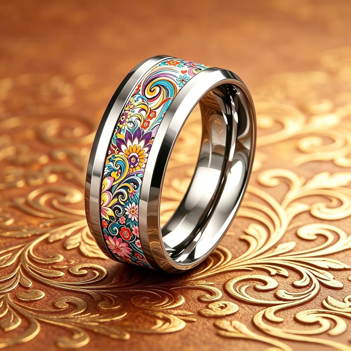 Anel floral mandala colorido b - Wedding Sutra avaliação e preço