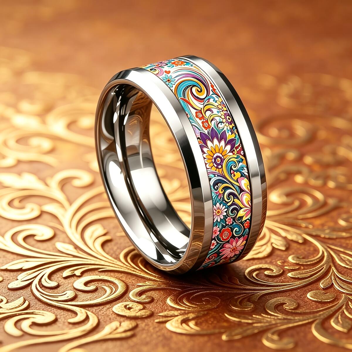 Anel floral mandala colorido b - Wedding Sutra avaliação e preço