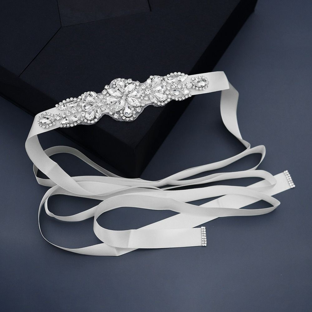 Cinto de Strass Prateado para  - Bridal Sash Ribbon avaliação e preço