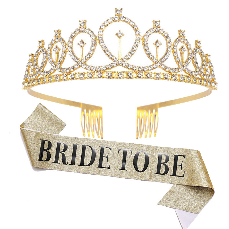 1 conjunto de ouro rosa noiva  - Bride Tribe Sash avaliação e preço