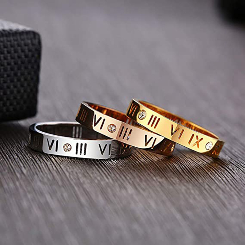 Oco Numeral Romano Anel Aço In - Wedding Z avaliação e preço