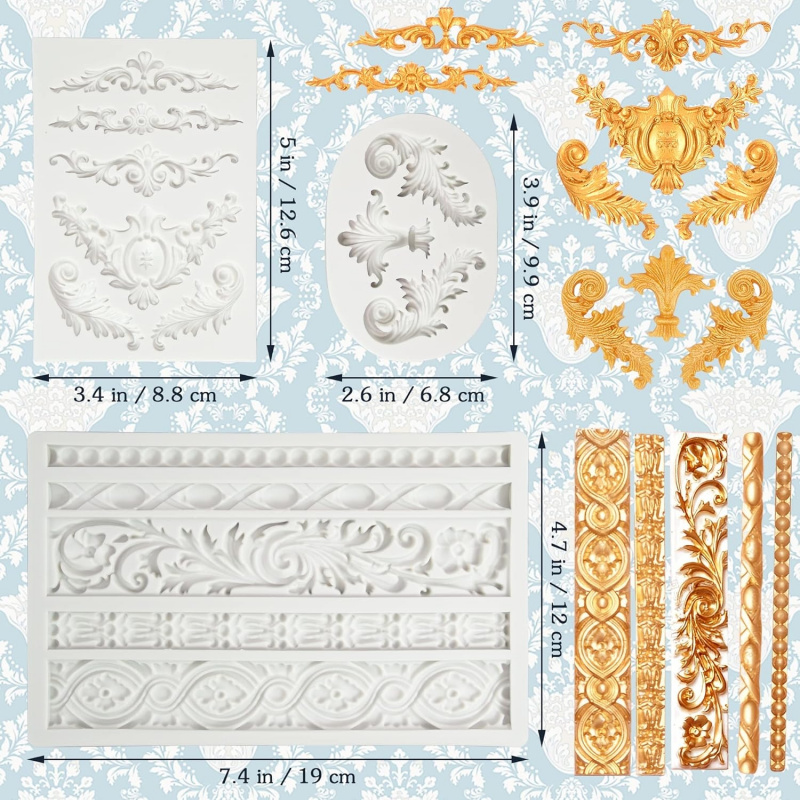 3 Moldes de Silicone Estilo Ba - Wedding Vendor avaliação e preço